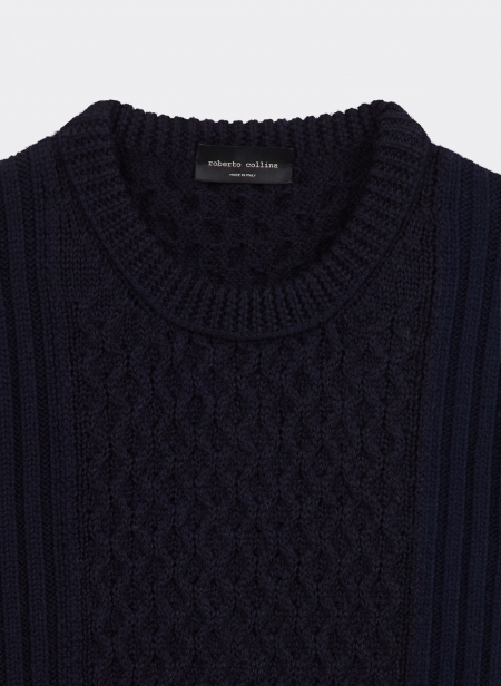 Cableknit Sweater in Merino Wool Roberto Collina