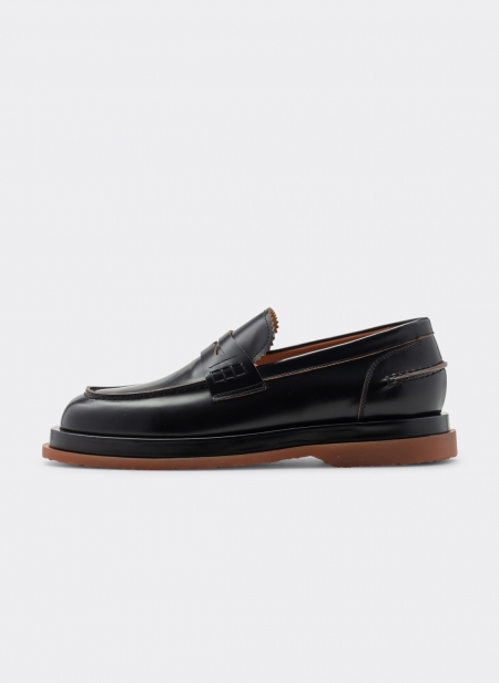 Buttero Loafers Black Polido Leather