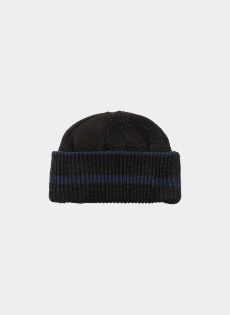 Cotton Acrylic Reversible Cap Knitted Blue Blue Japan