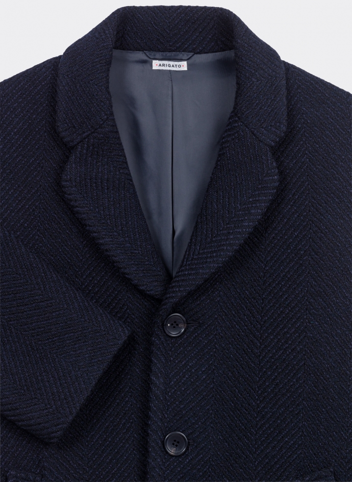 Yamamichi Roving Tweed Indigo Big Silhouette Coat