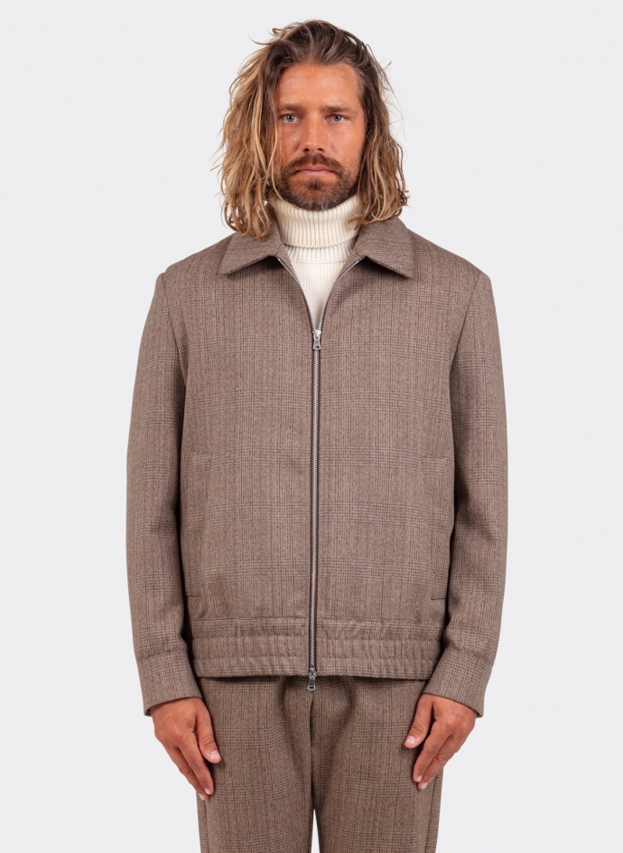 Zipped Jacket Herringbone Wool