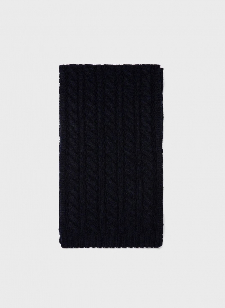 Sunspel Lambswool Cable-Knit Scarf