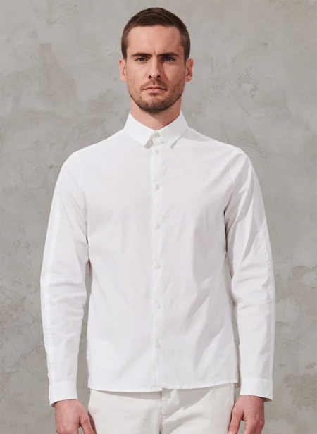 Regular-fit shirt in stretch cotton poplin