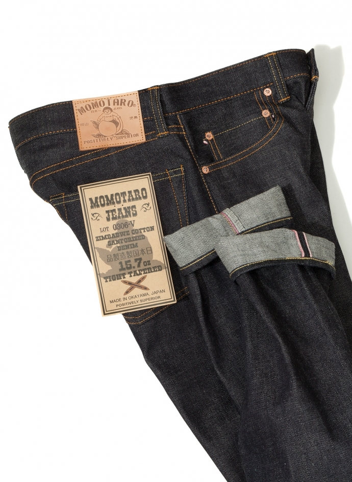 0306-V 15.7 Oz Tight Tapered Momotaro Jeans