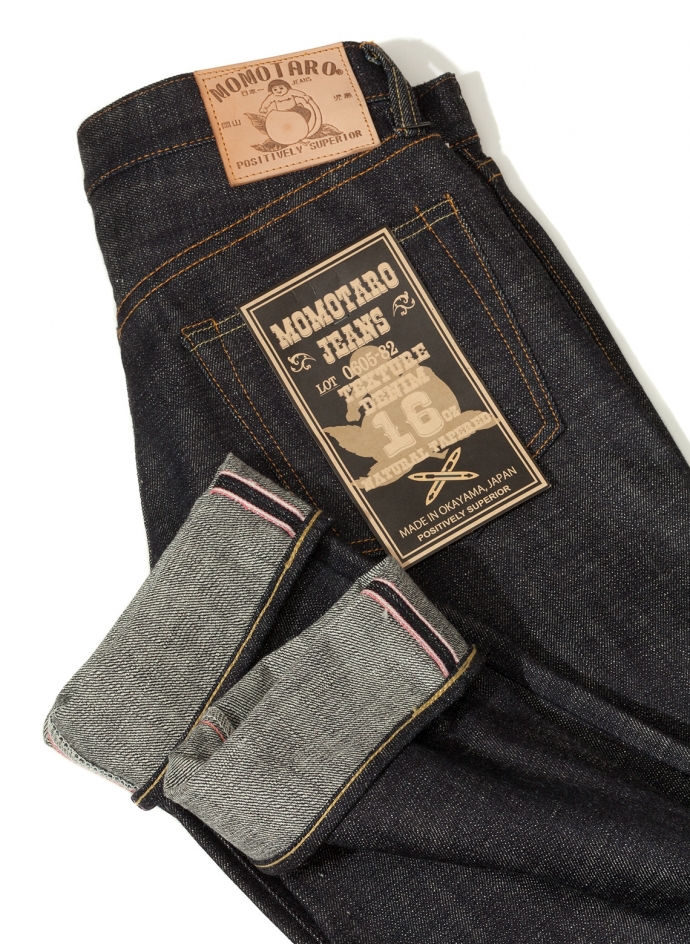 0605-82 16oz Natural Tapered Texture Denim Momotaro Jeans