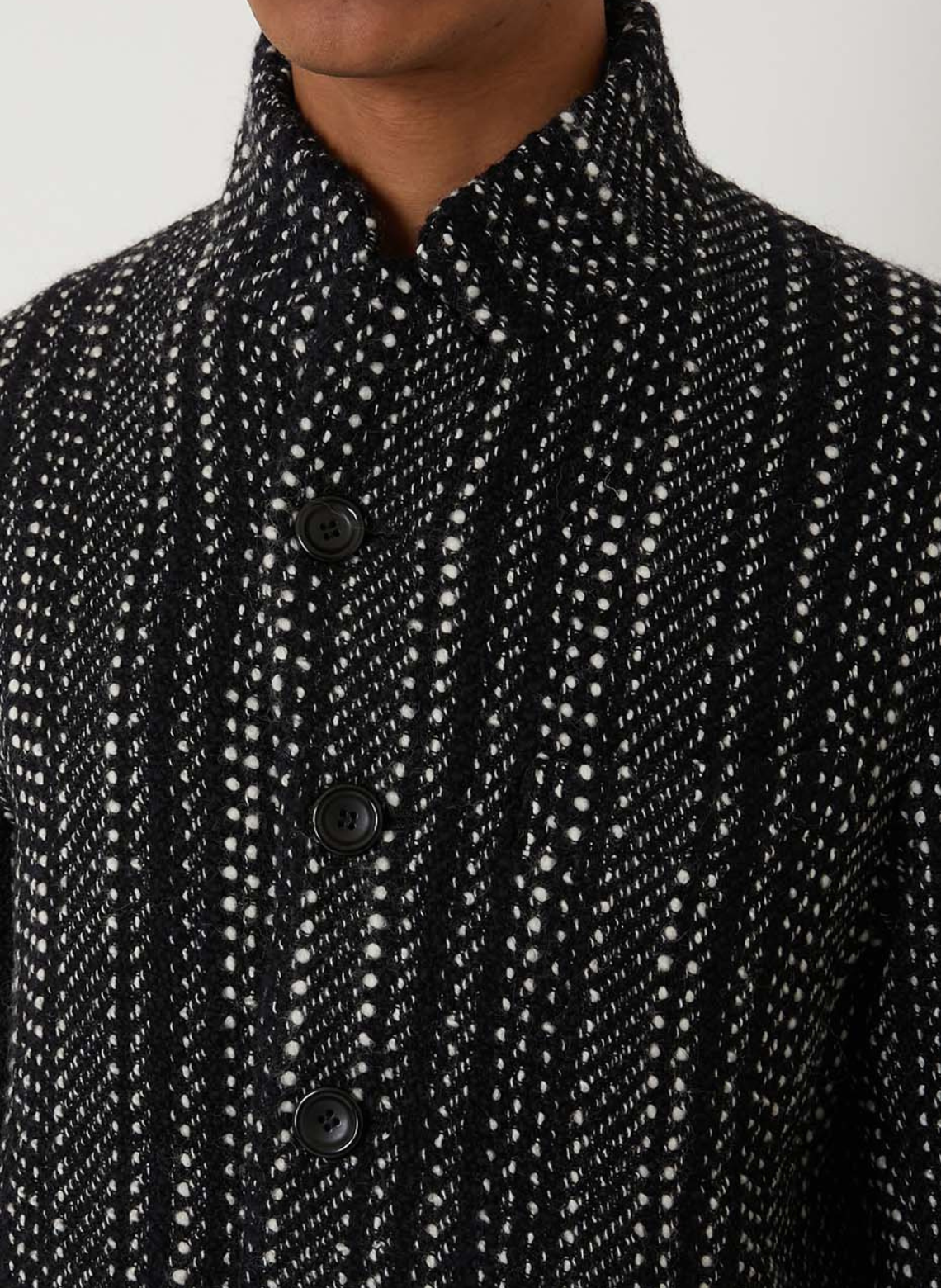 TWEED JACKET WOVEN SLUB BLACK