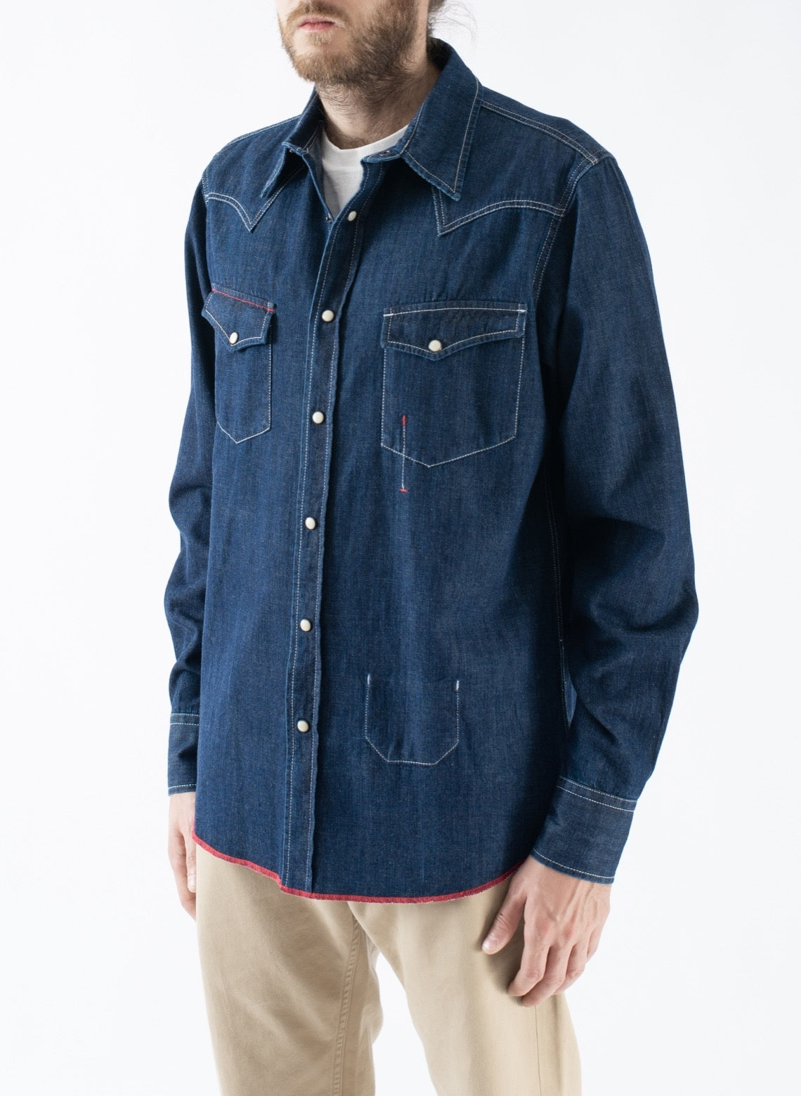 Chemise Western oversized en Denim Selvedge Japonais