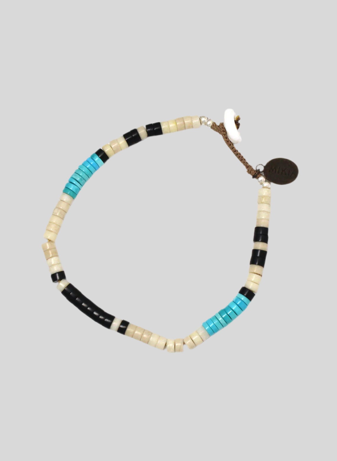 HEISHI BEADS BRACELET - FOSSIL JASPER & TURQUOISE