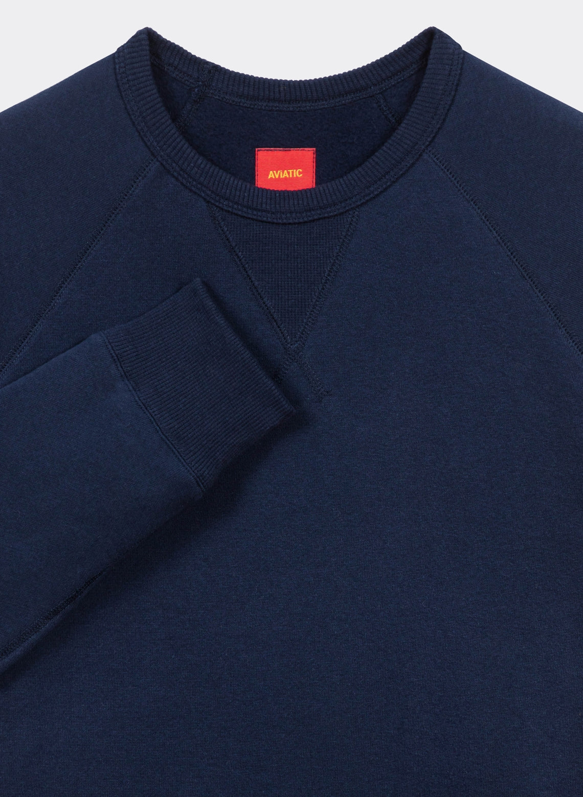 Sweatshirt Col Rond French Terry Japonais Bleu