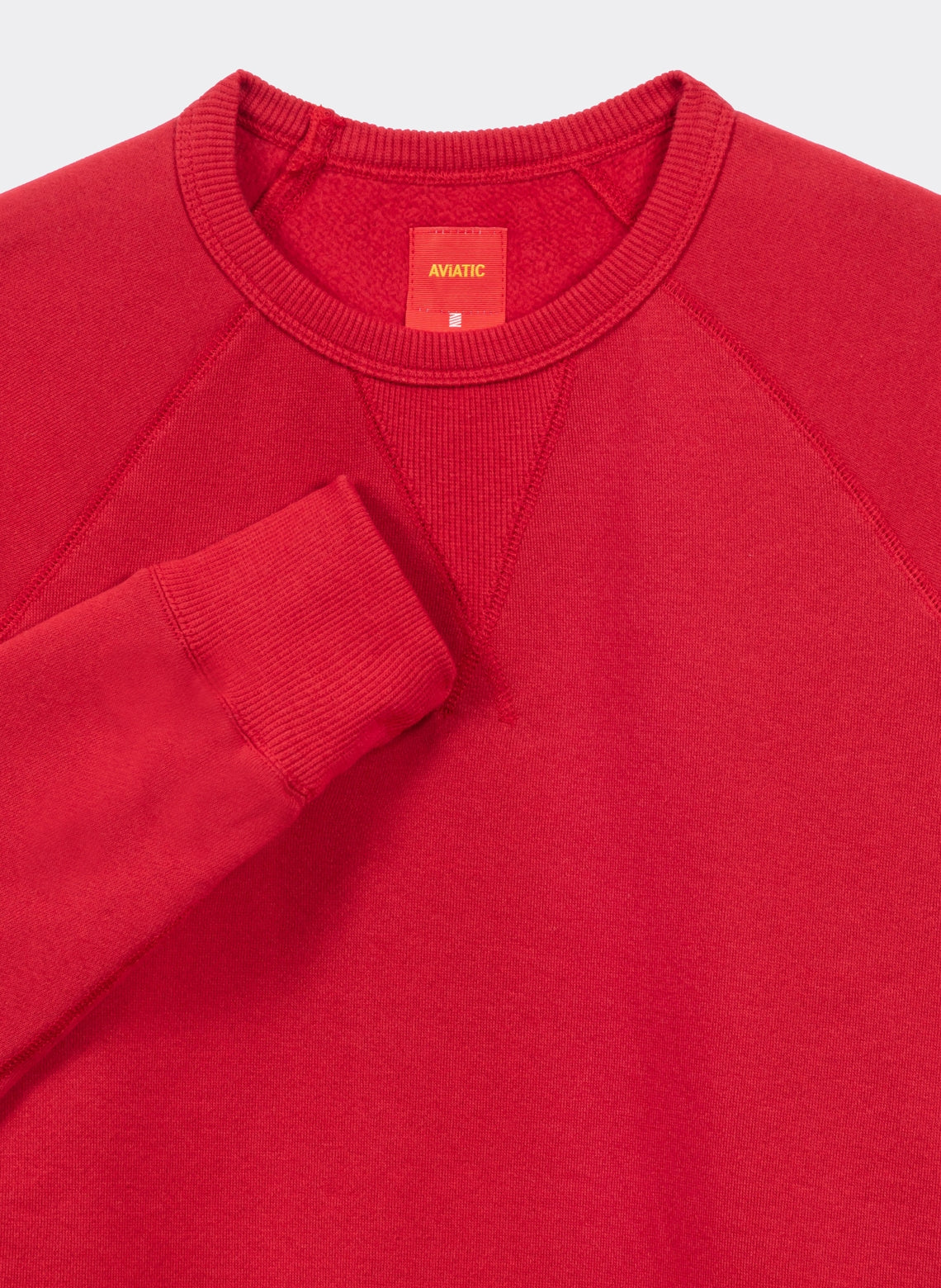 Japanese French Terry Round Neck Sweatshirt Red