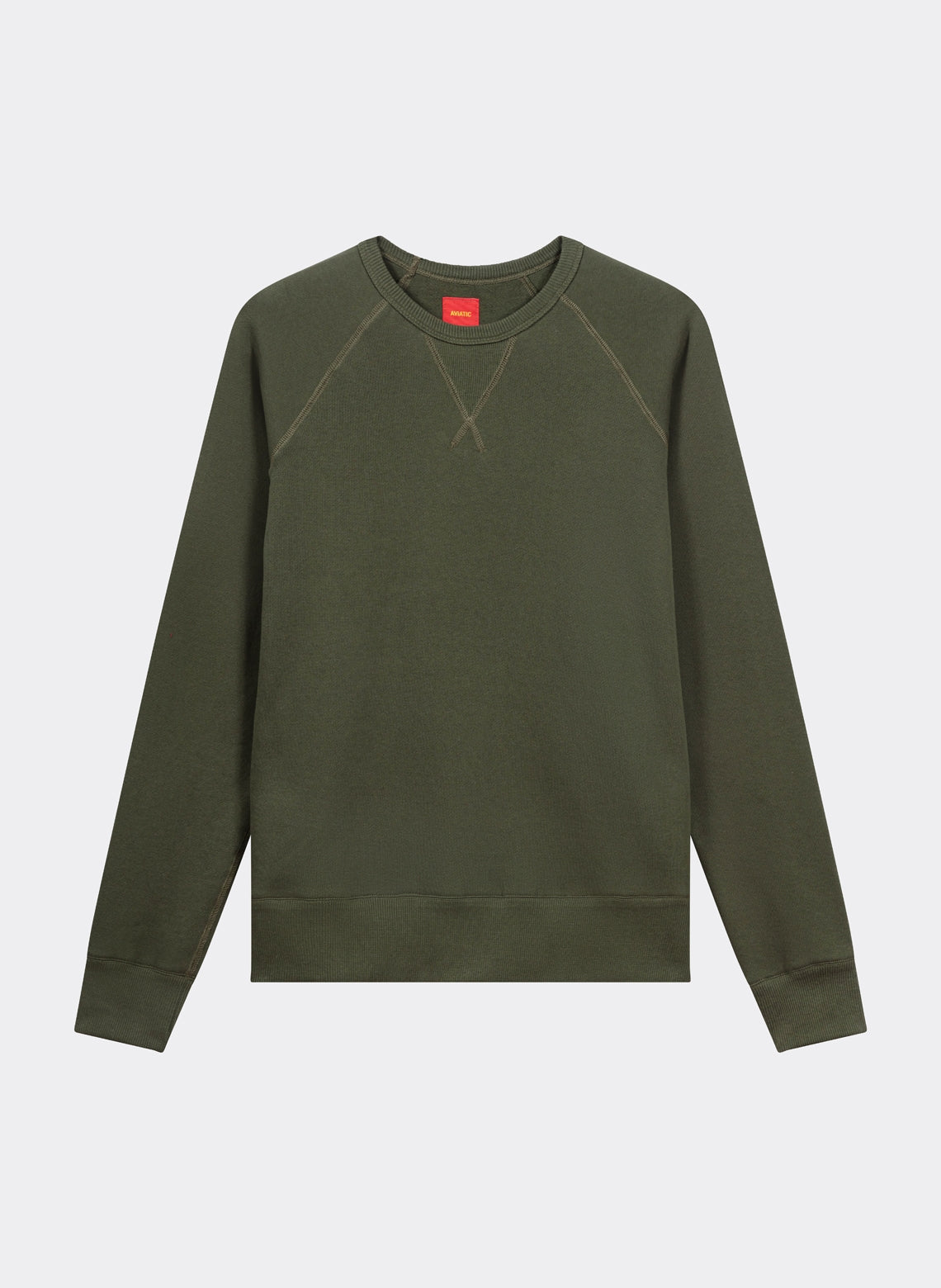 Japanese French Terry Round Neck Sweatshirt Khaki