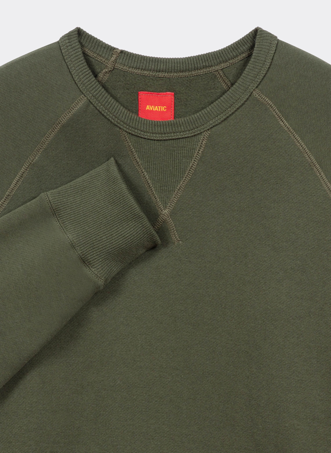 Japanese French Terry Round Neck Sweatshirt Khaki