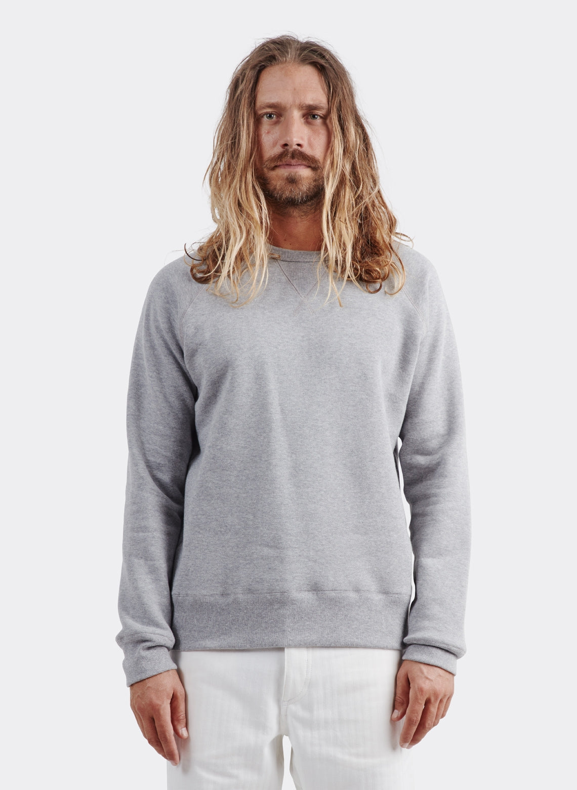 Japanese French Terry Round Neck Sweatshirt Heather Gray