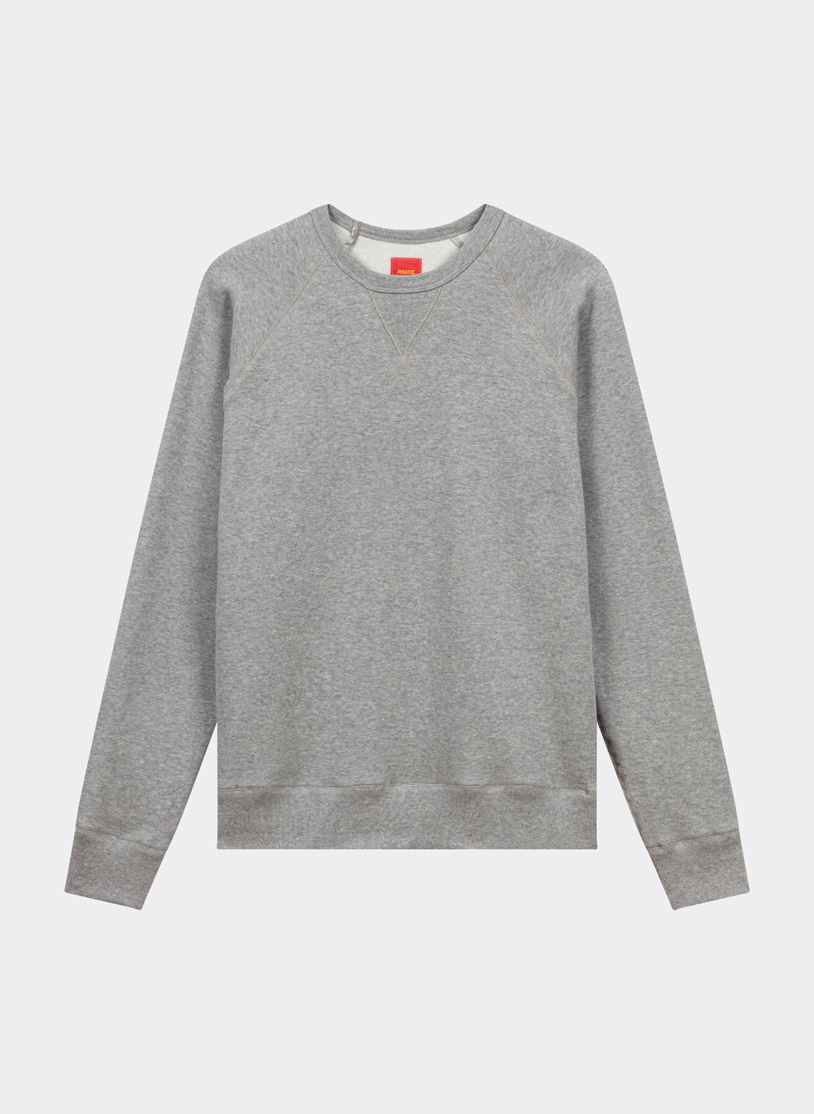 Sweatshirt Col Rond French Terry Japonais Gris Chiné