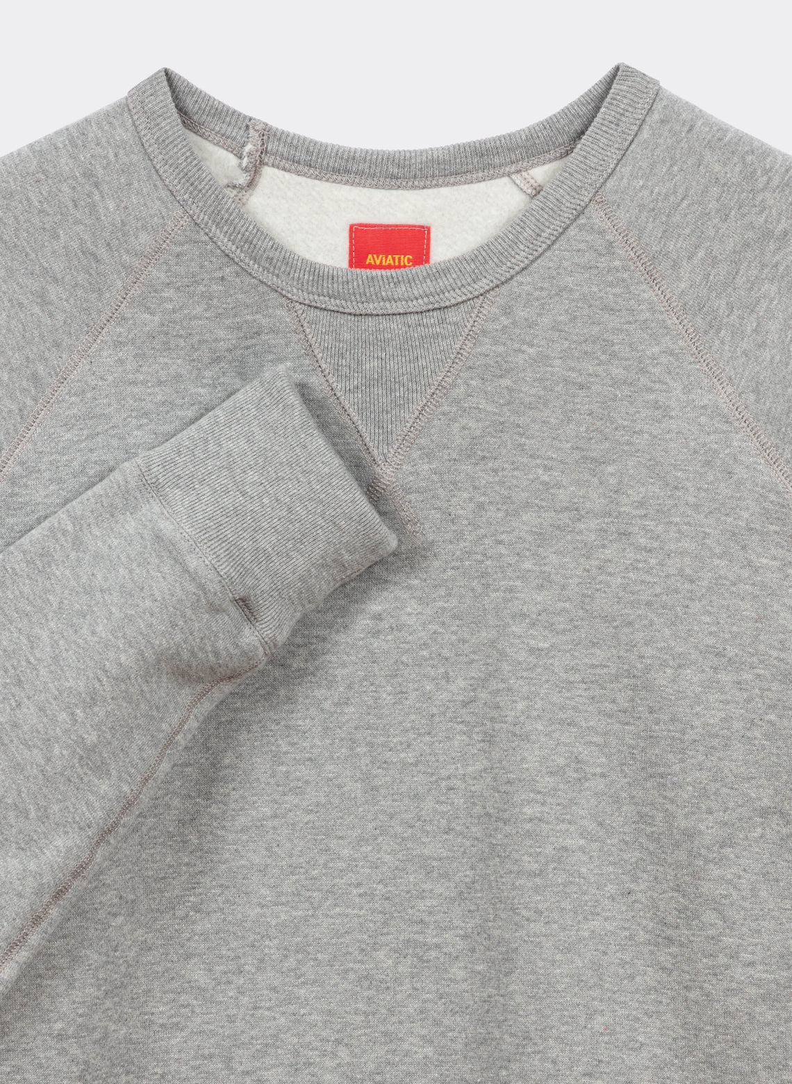 Sweatshirt Col Rond French Terry Japonais Gris Chiné