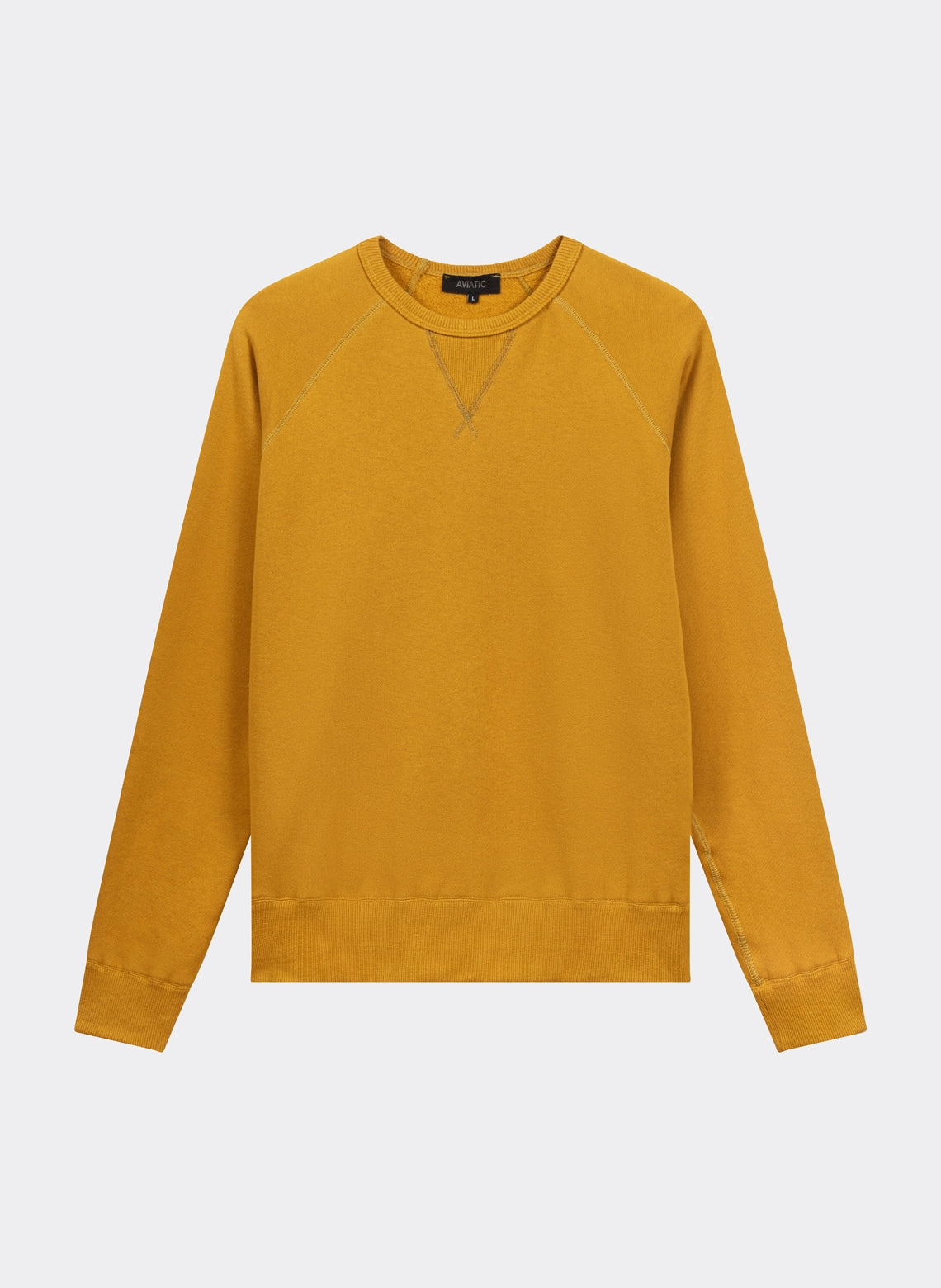 Japanese French Terry Round Neck Sweatshirt Mustard