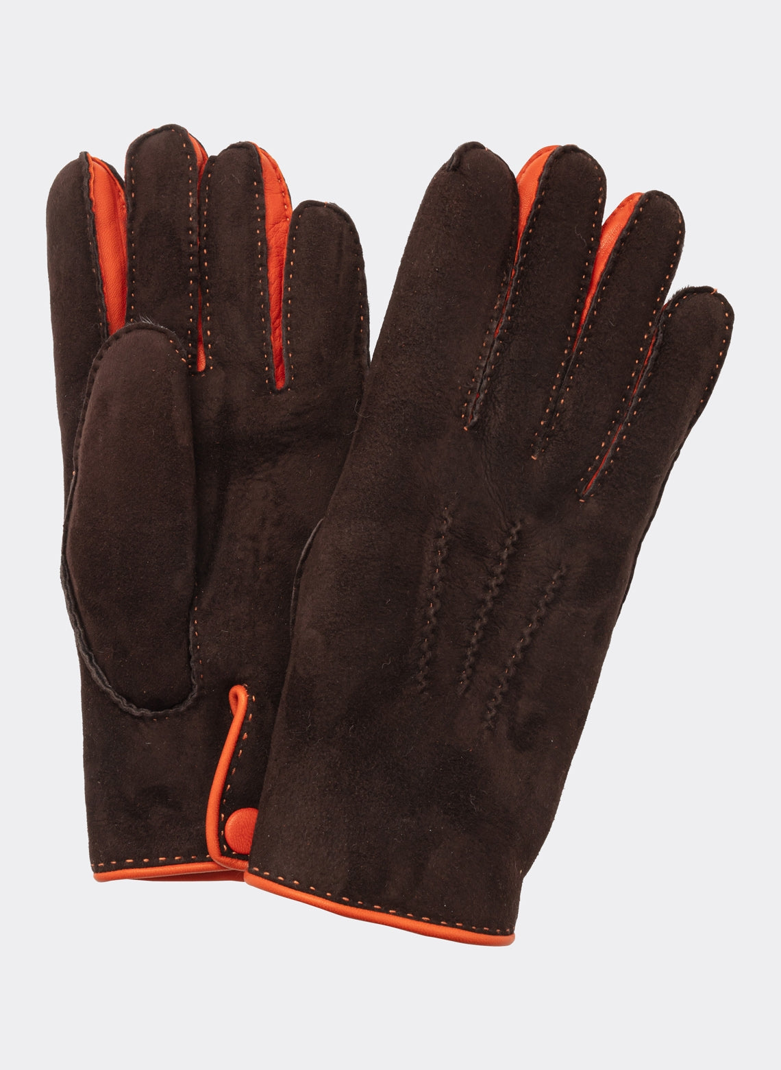 Gants Cuir d'Agneau Double Face Marron