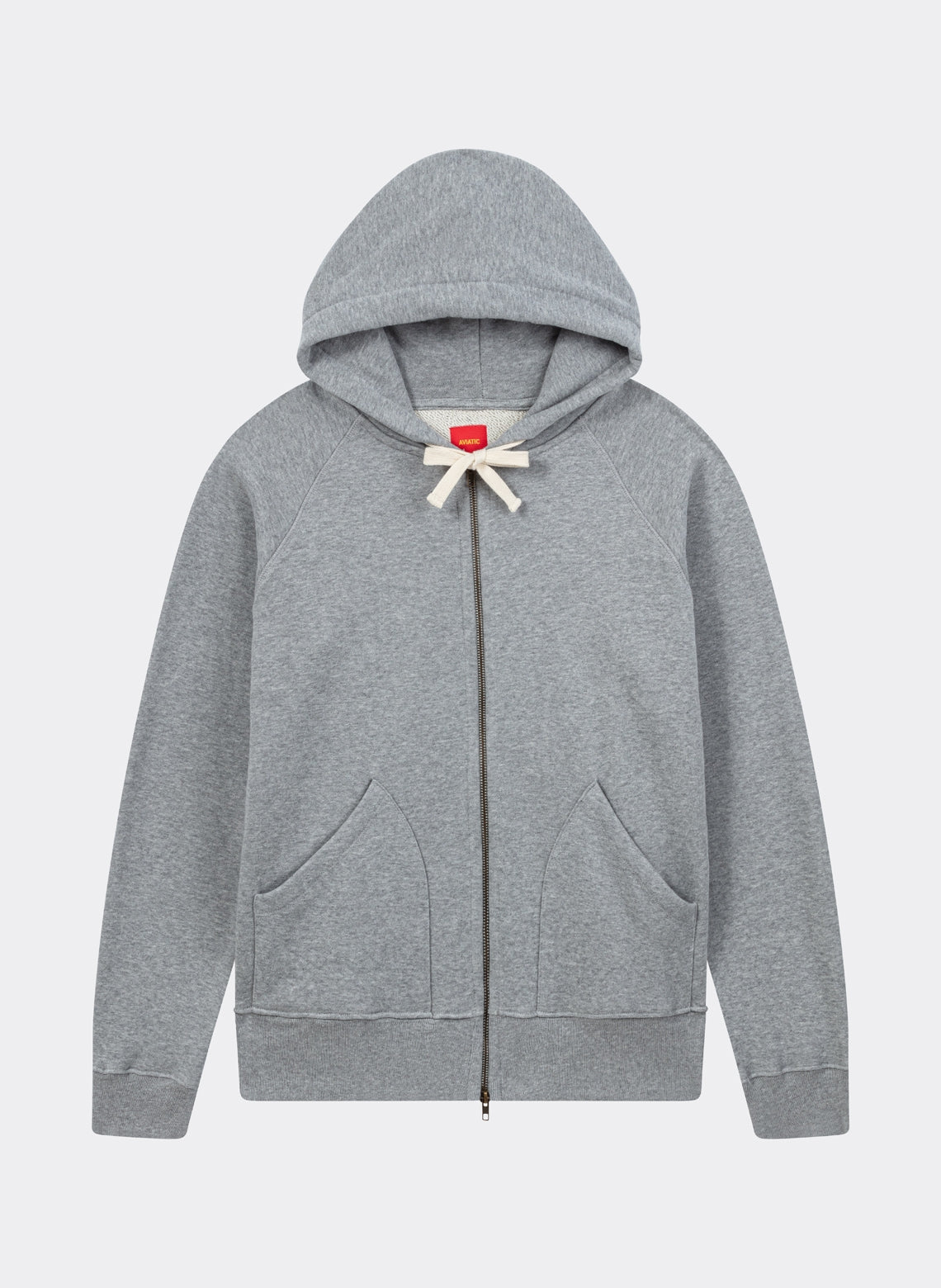 Sweatshirt Zip French Terry Japonais Gris Chiné