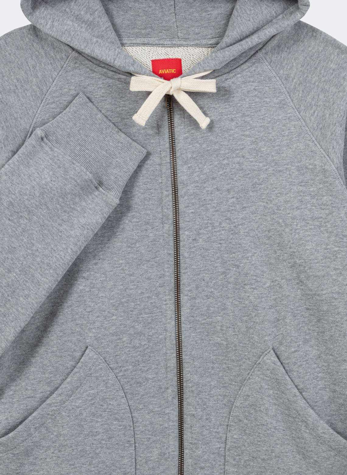 Sweatshirt Zip French Terry Japonais Gris Chiné