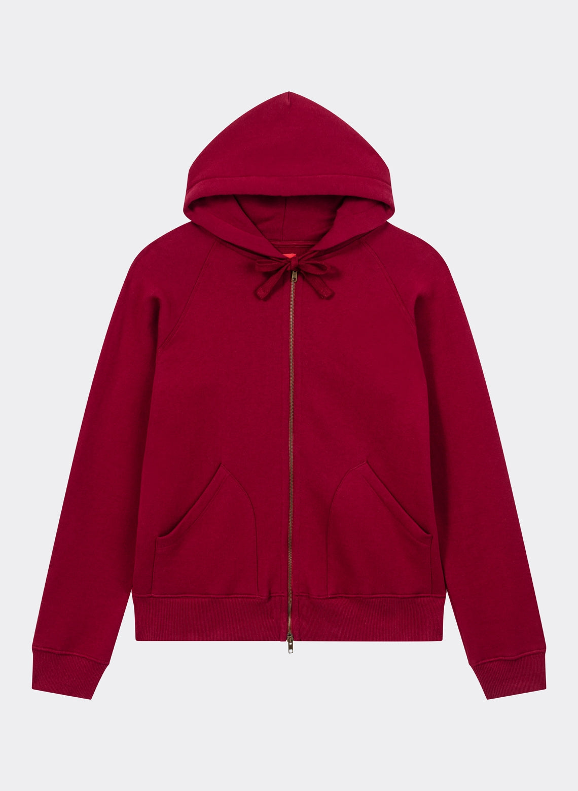 Japanese French Terry Zip Sweatshirt Burgundy