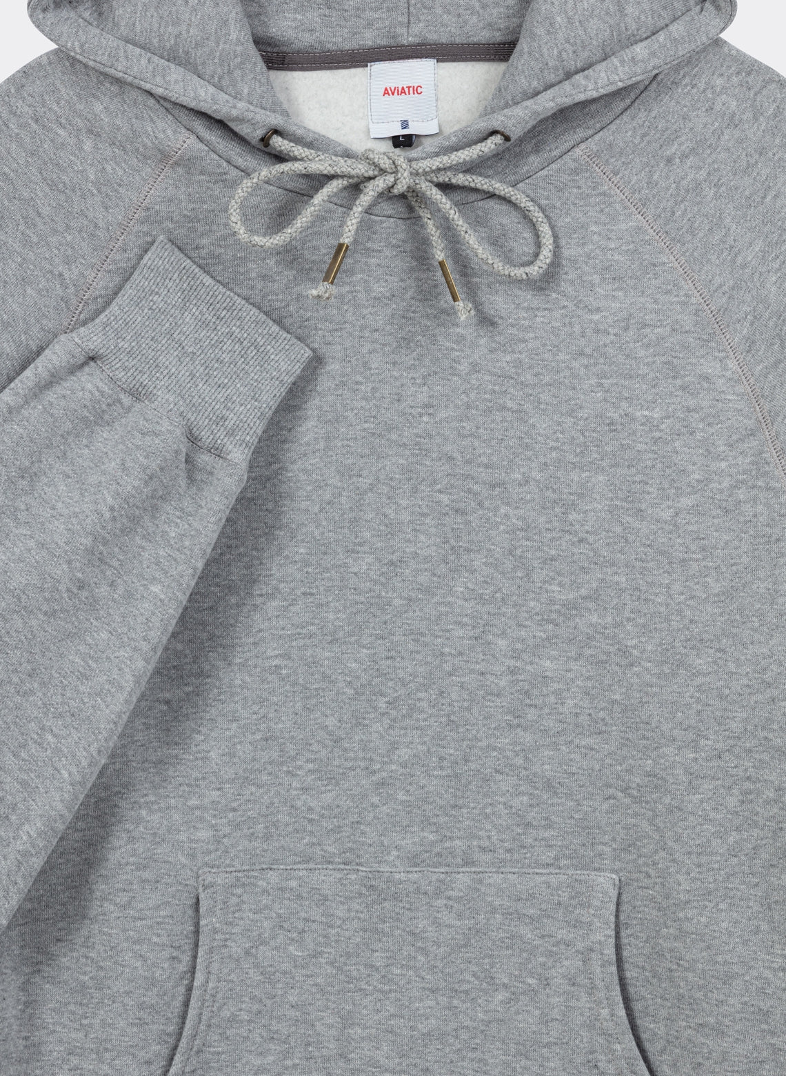 Sweatshirt Capuche French Terry Japonais Gris Chiné