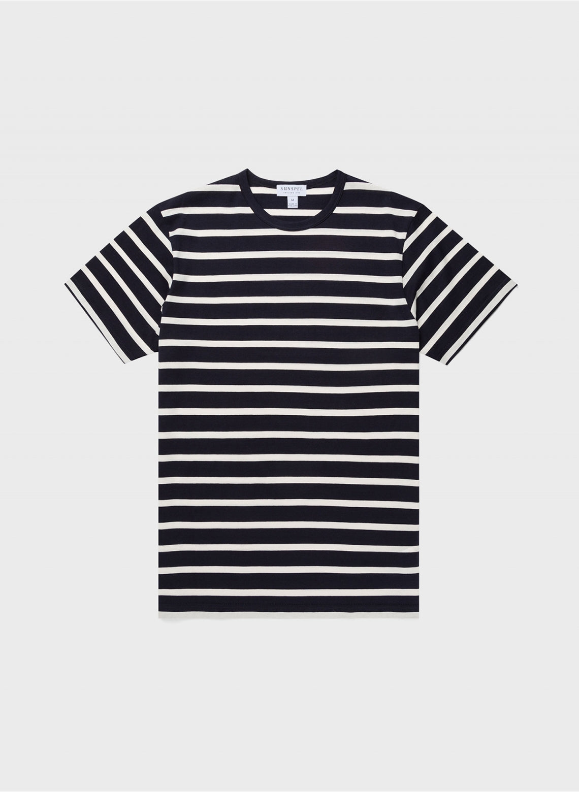 Crew Neck Striped T-shirt Breton Stripe Navy/ Ecru