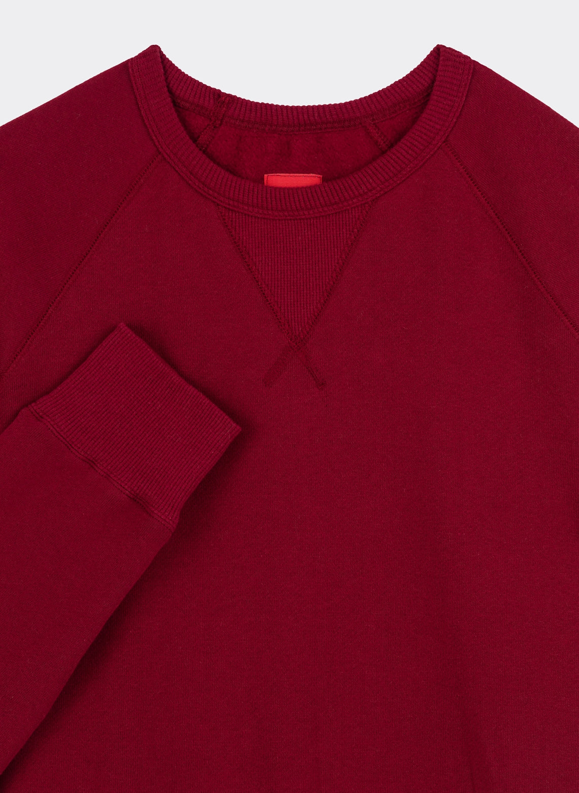 Sweatshirt Col Rond French Terry Japonais Bordeaux