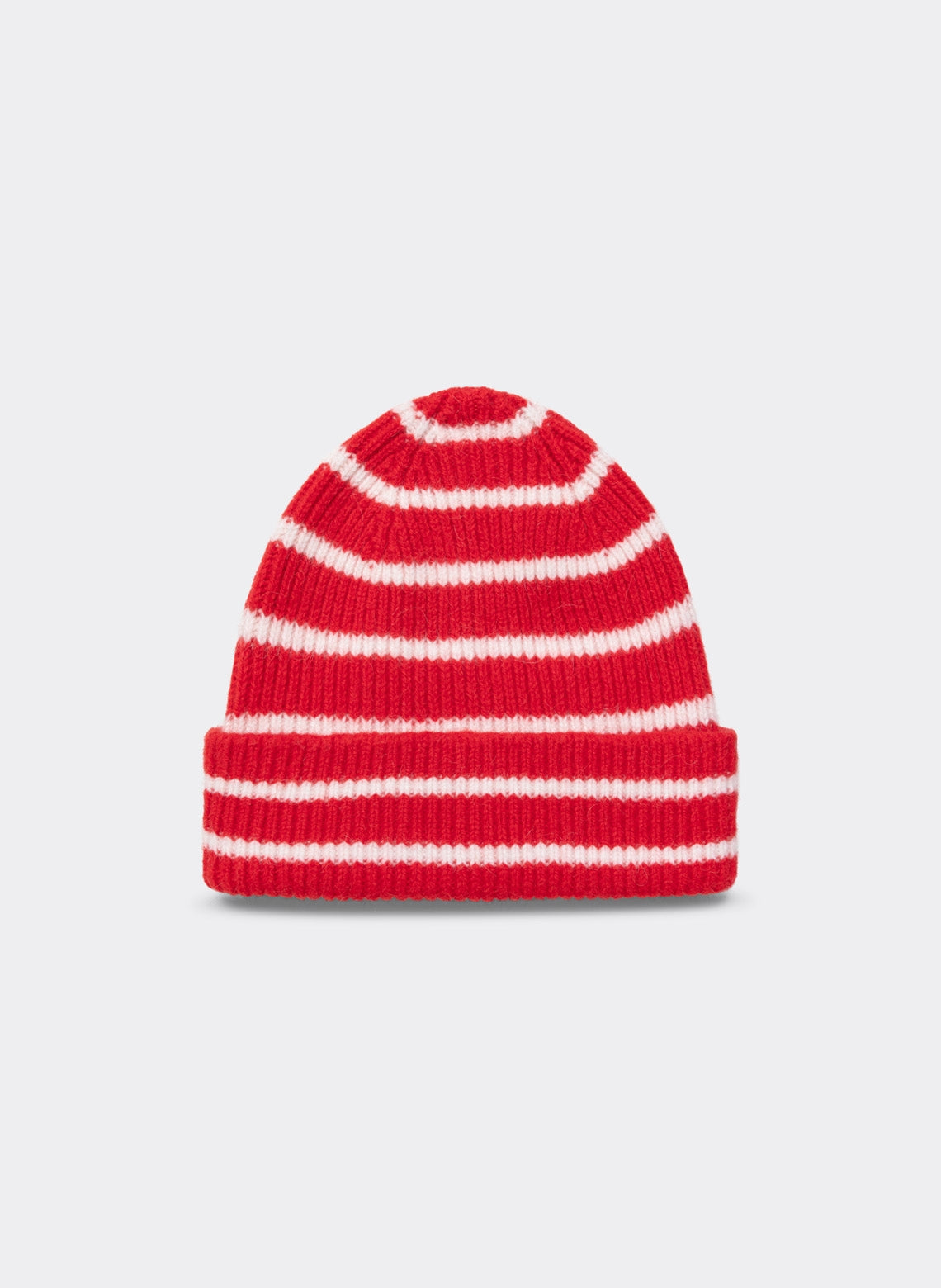 Bonnet Stripe en Lambswool et Caregora™ Crimson