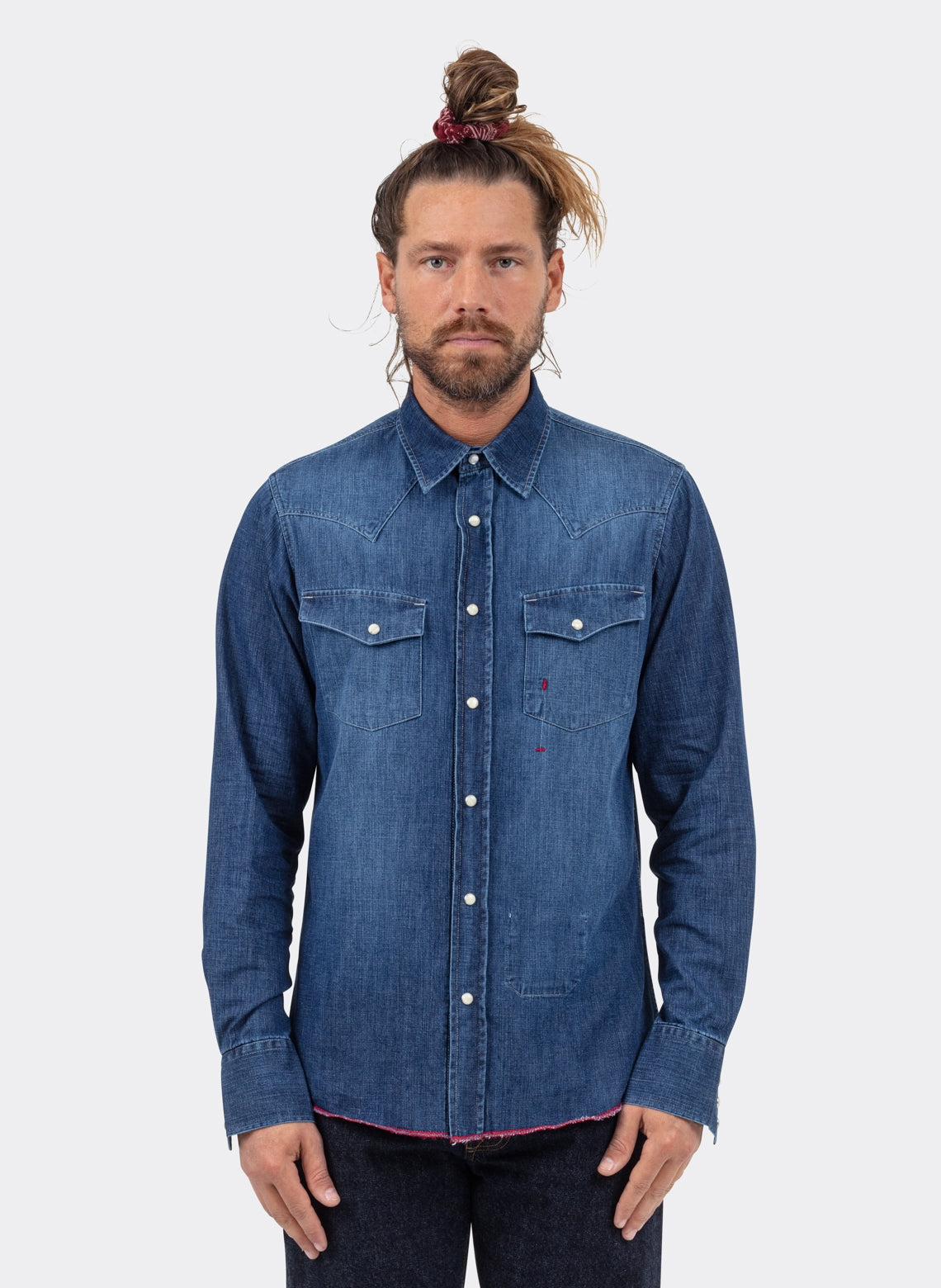 Chemise Western en Denim Japonais Selvedge Dark Wash