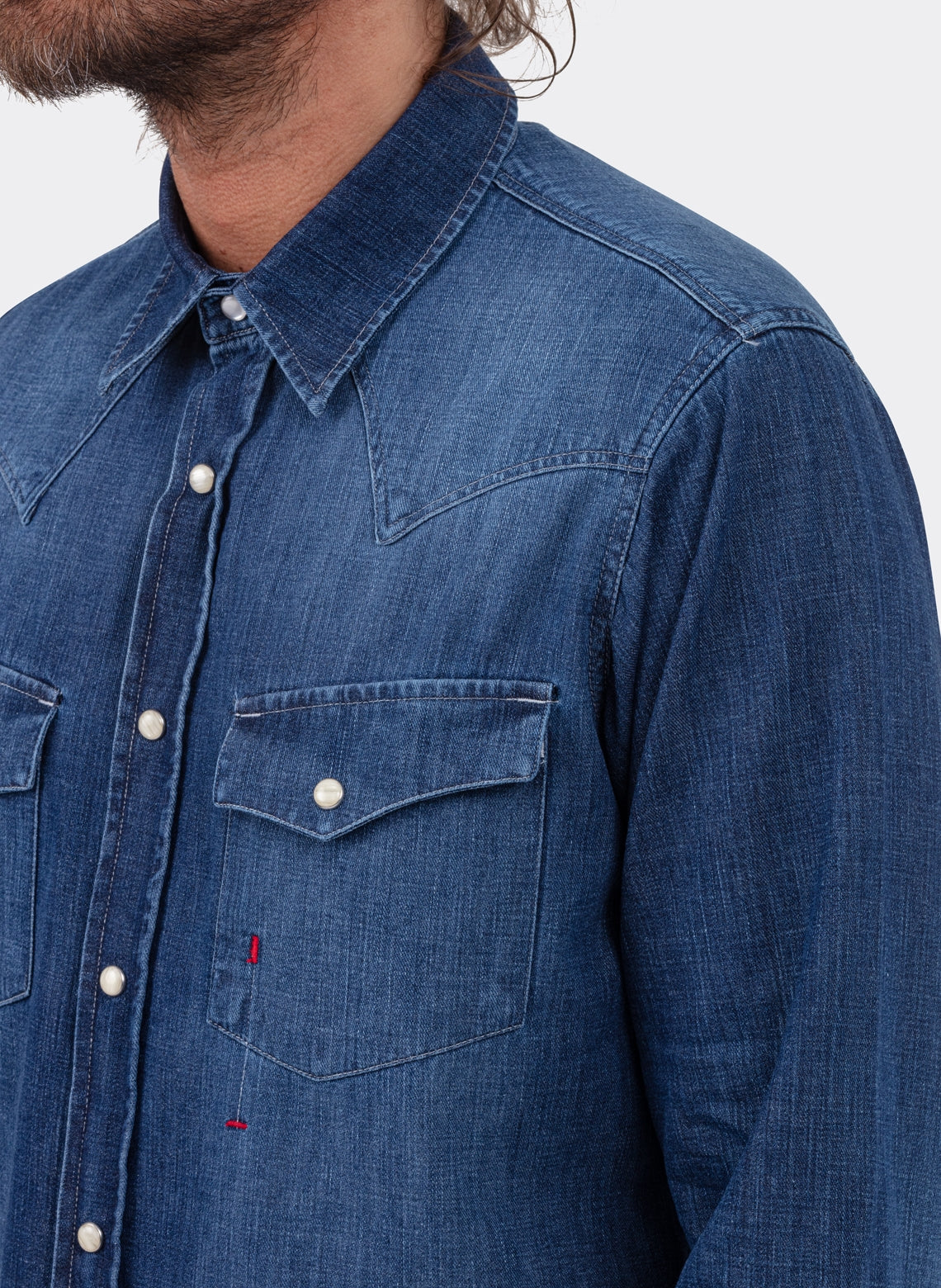 Chemise Western en Denim Japonais Selvedge Dark Wash