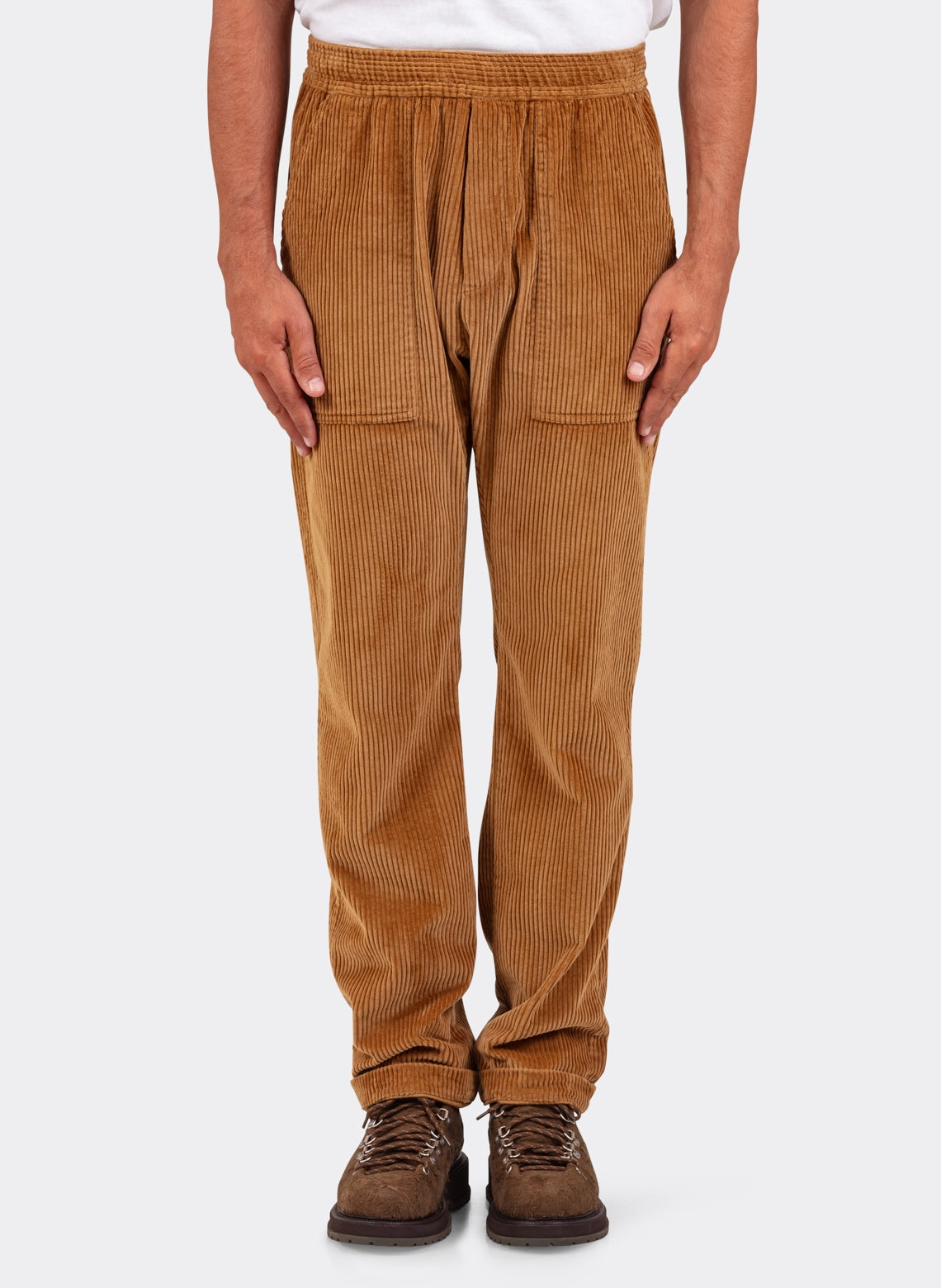 Pantalon Carotte en Velours Caramel