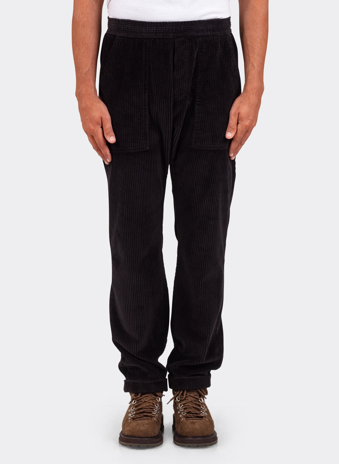 Pantalon Carotte en Velours Noir