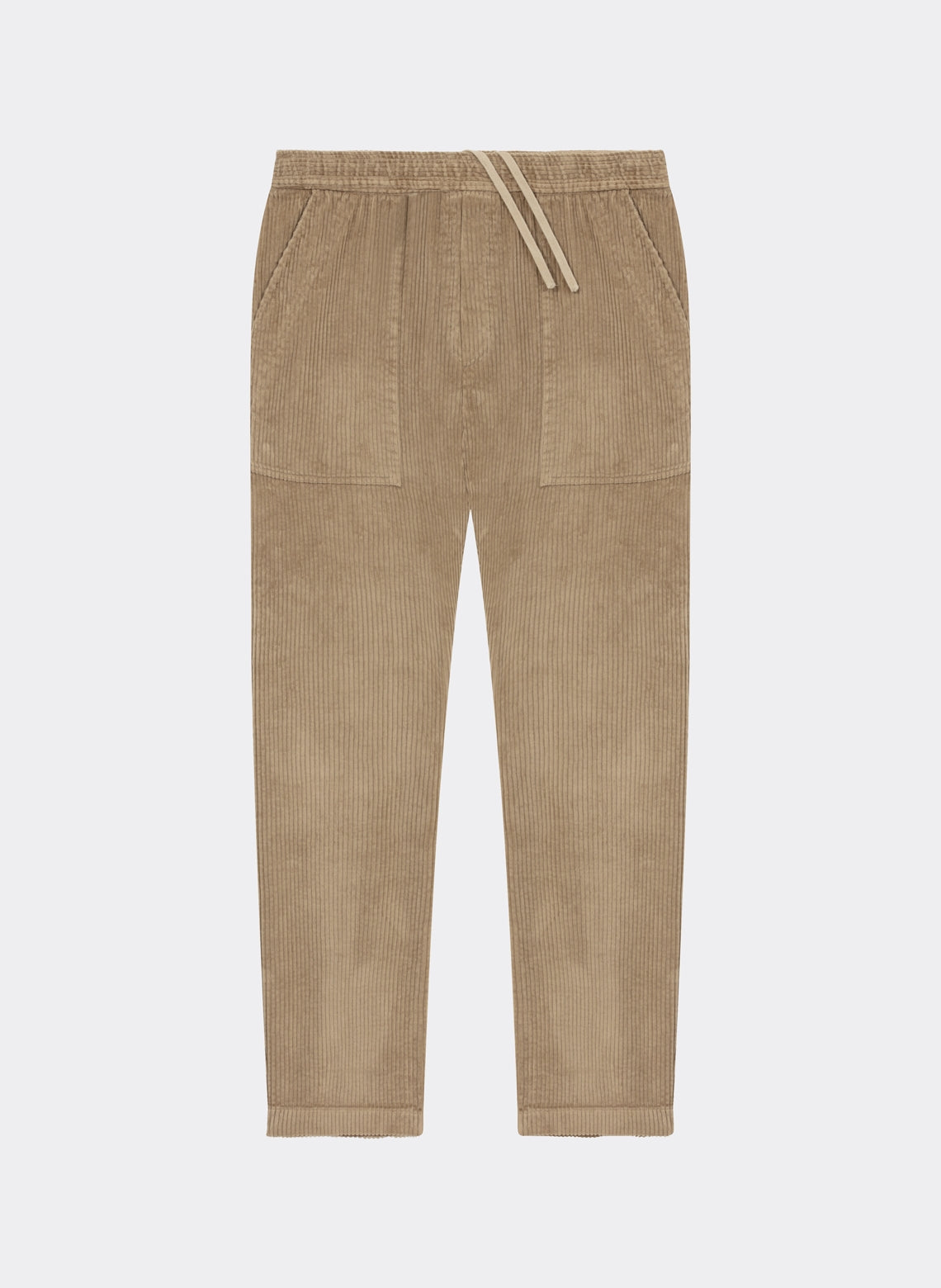 Pantalon Carotte en Velours Beige