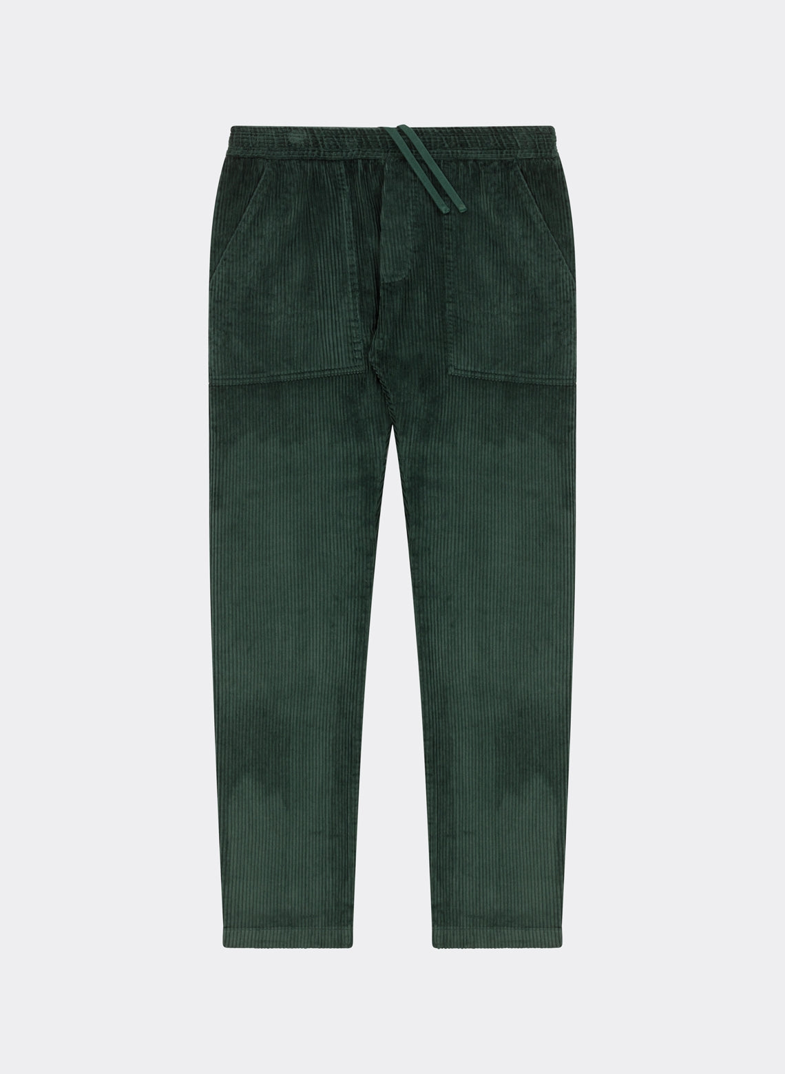 Pantalon Carotte en Velours Vert Sapin