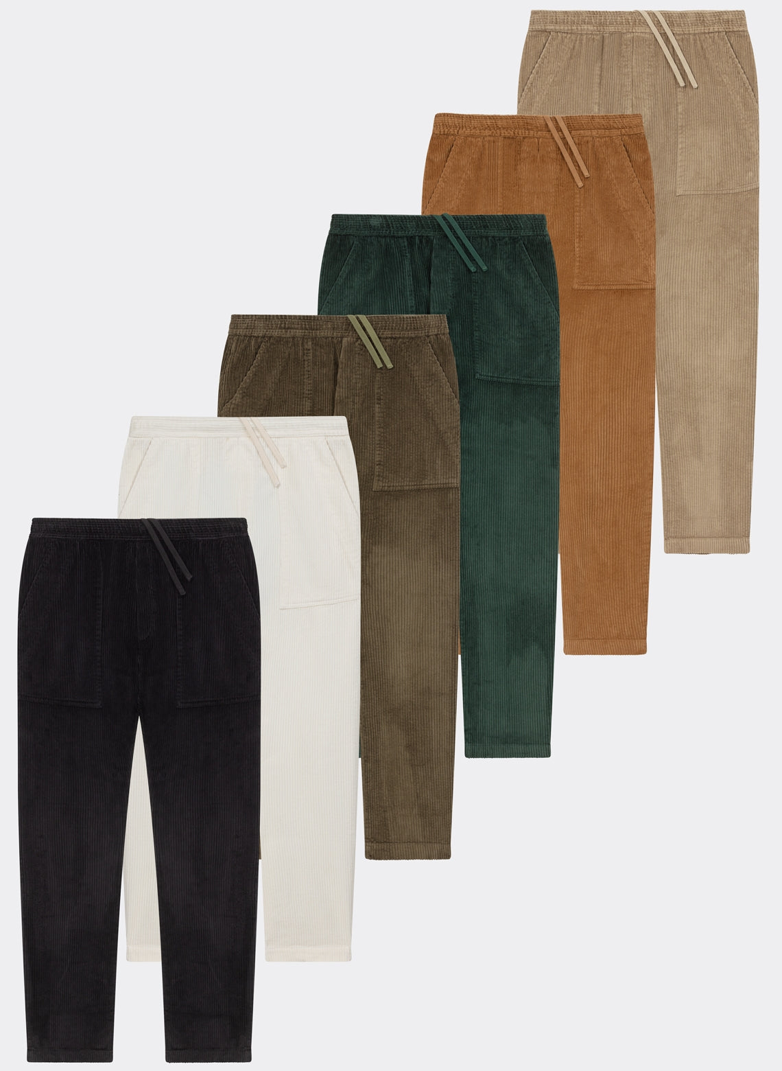 Pantalon Carotte en Velours Vert Sapin