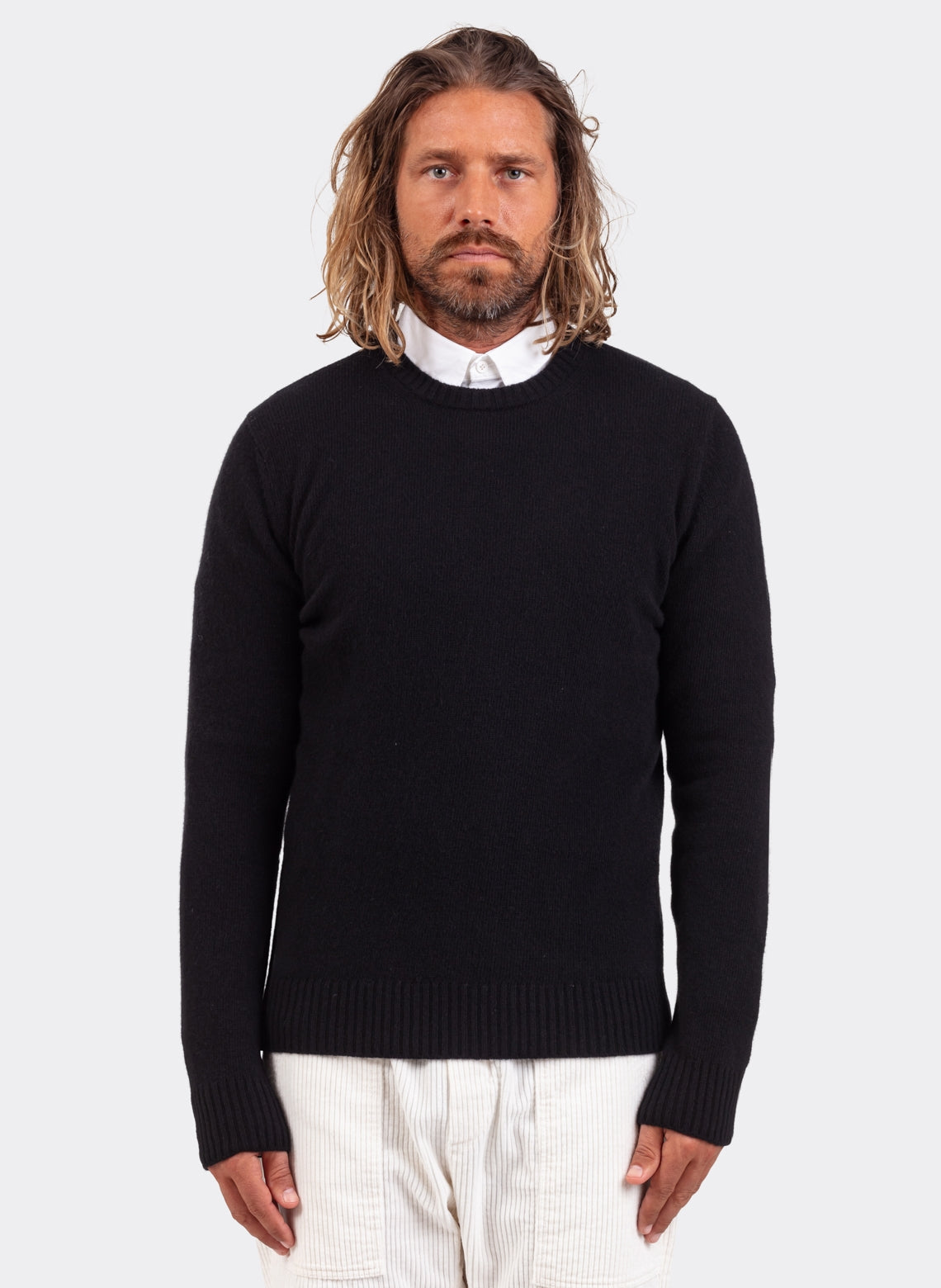 Black Wool and Cashmere Sweater