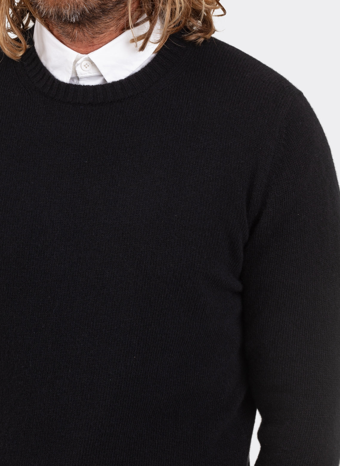 Black Wool and Cashmere Sweater