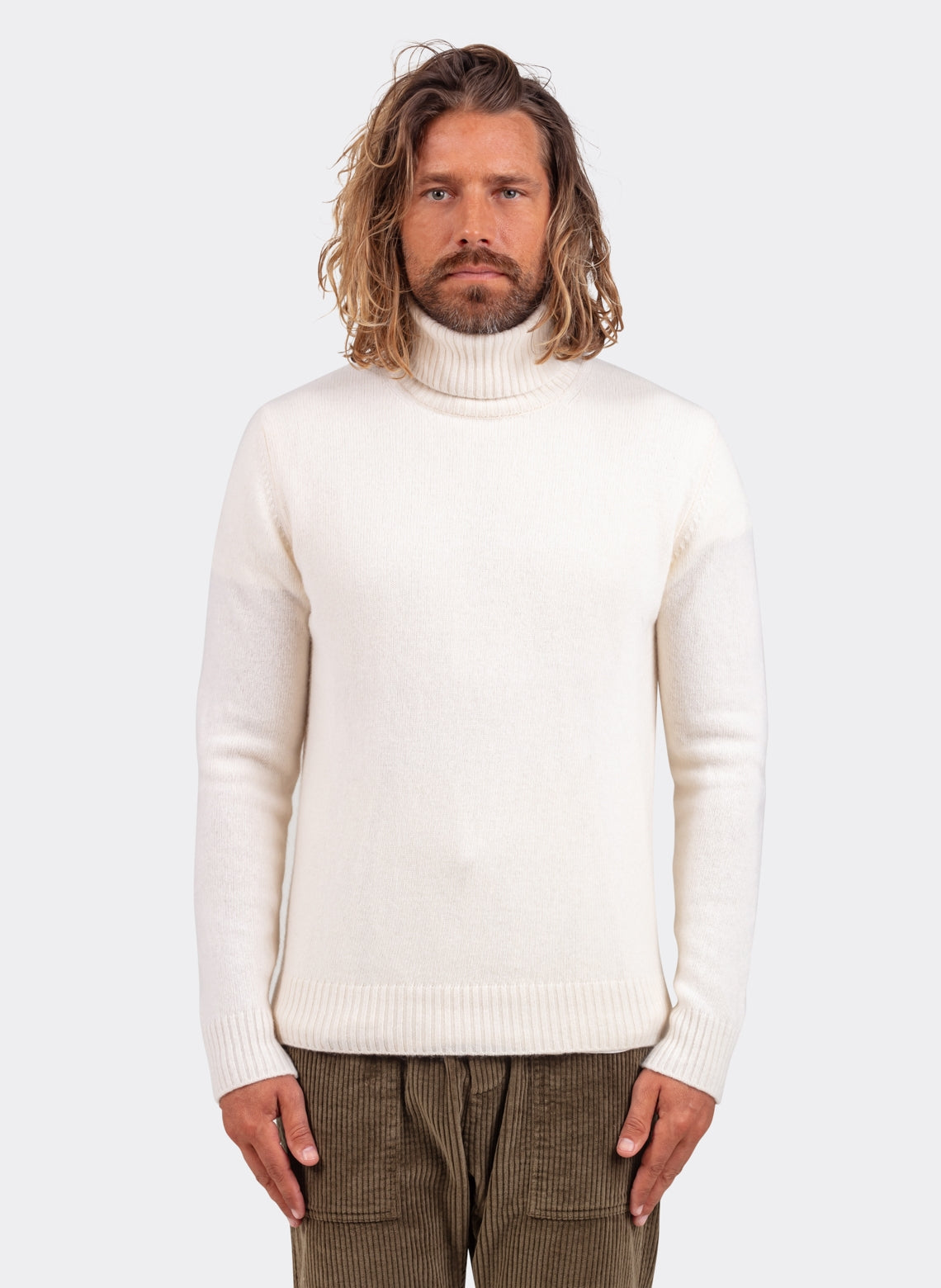 Wool and Cashmere Turtleneck Ecru