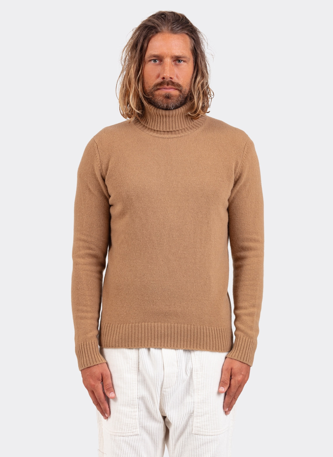 Wool and Cashmere Turtleneck Camel