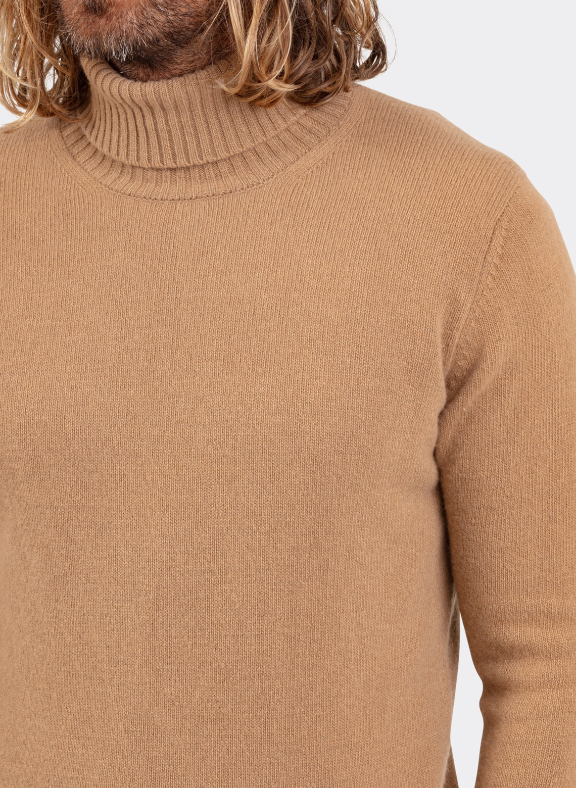 Wool and Cashmere Turtleneck Camel