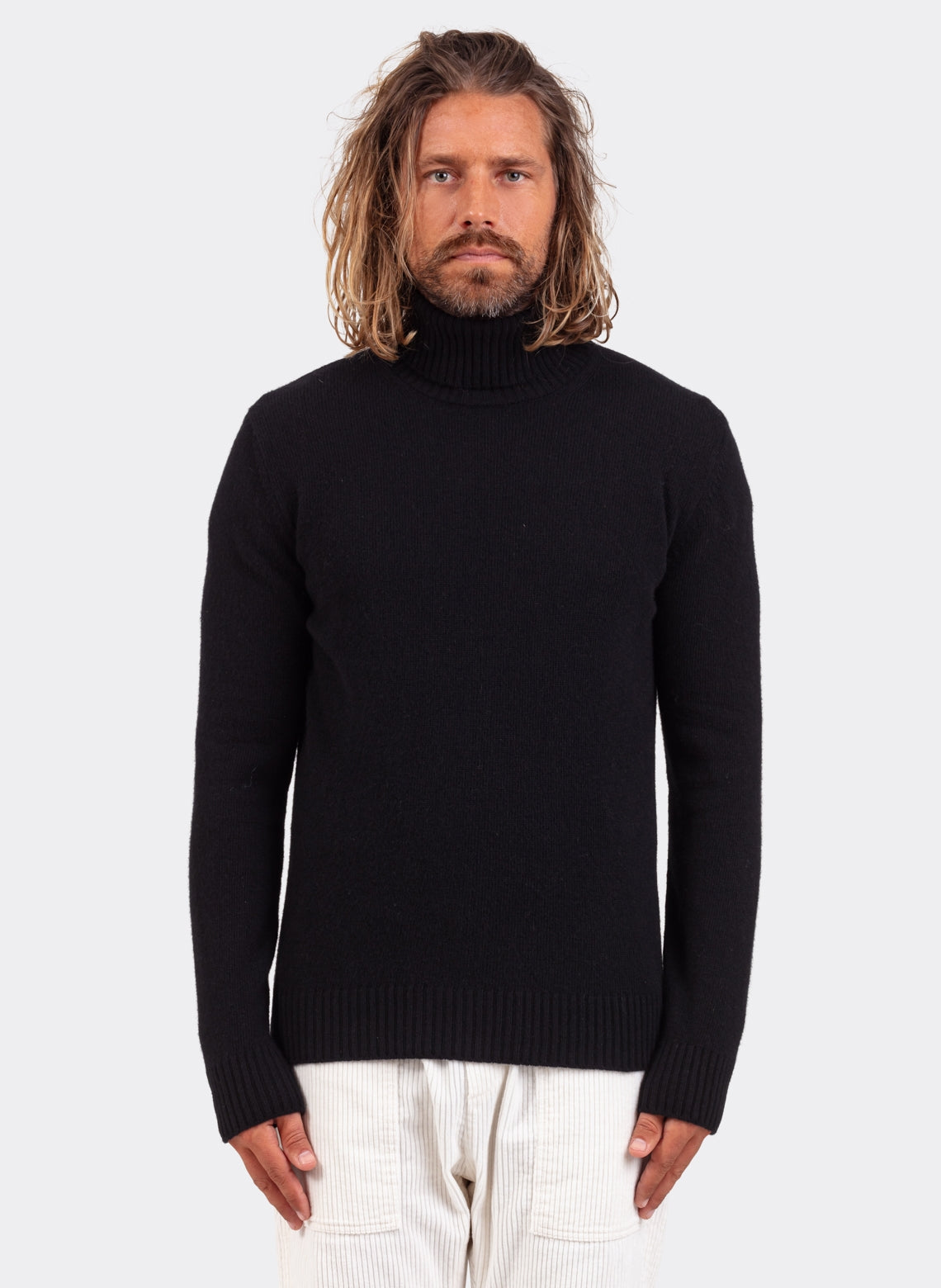 Black Wool and Cashmere Turtleneck