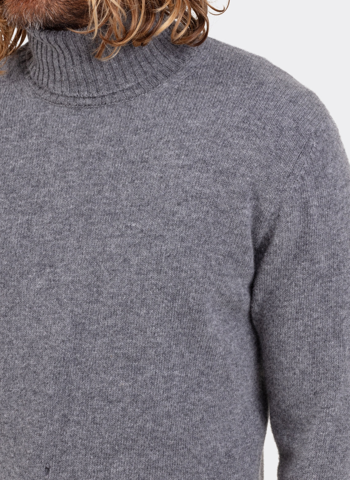 Gray Wool and Cashmere Turtleneck