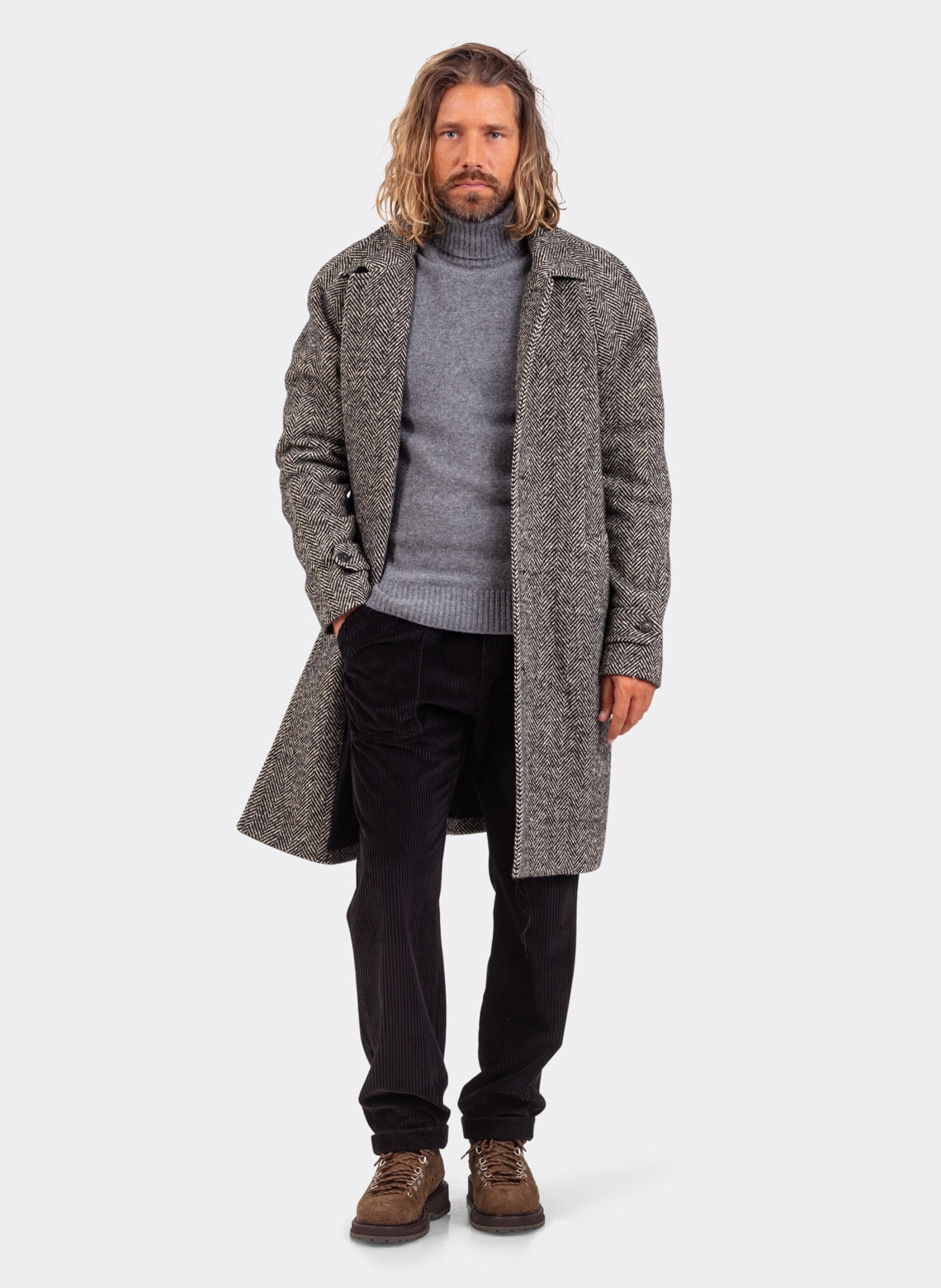 Gray Wool and Cashmere Turtleneck