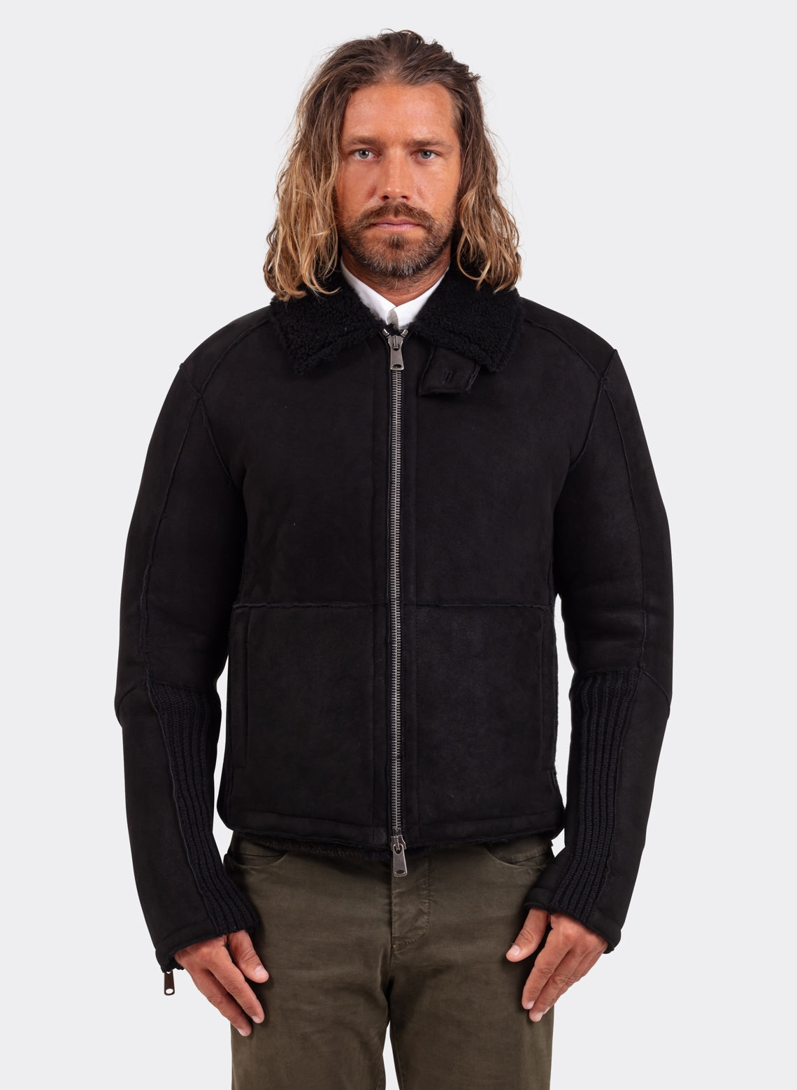 Blouson Zippé en Shearling