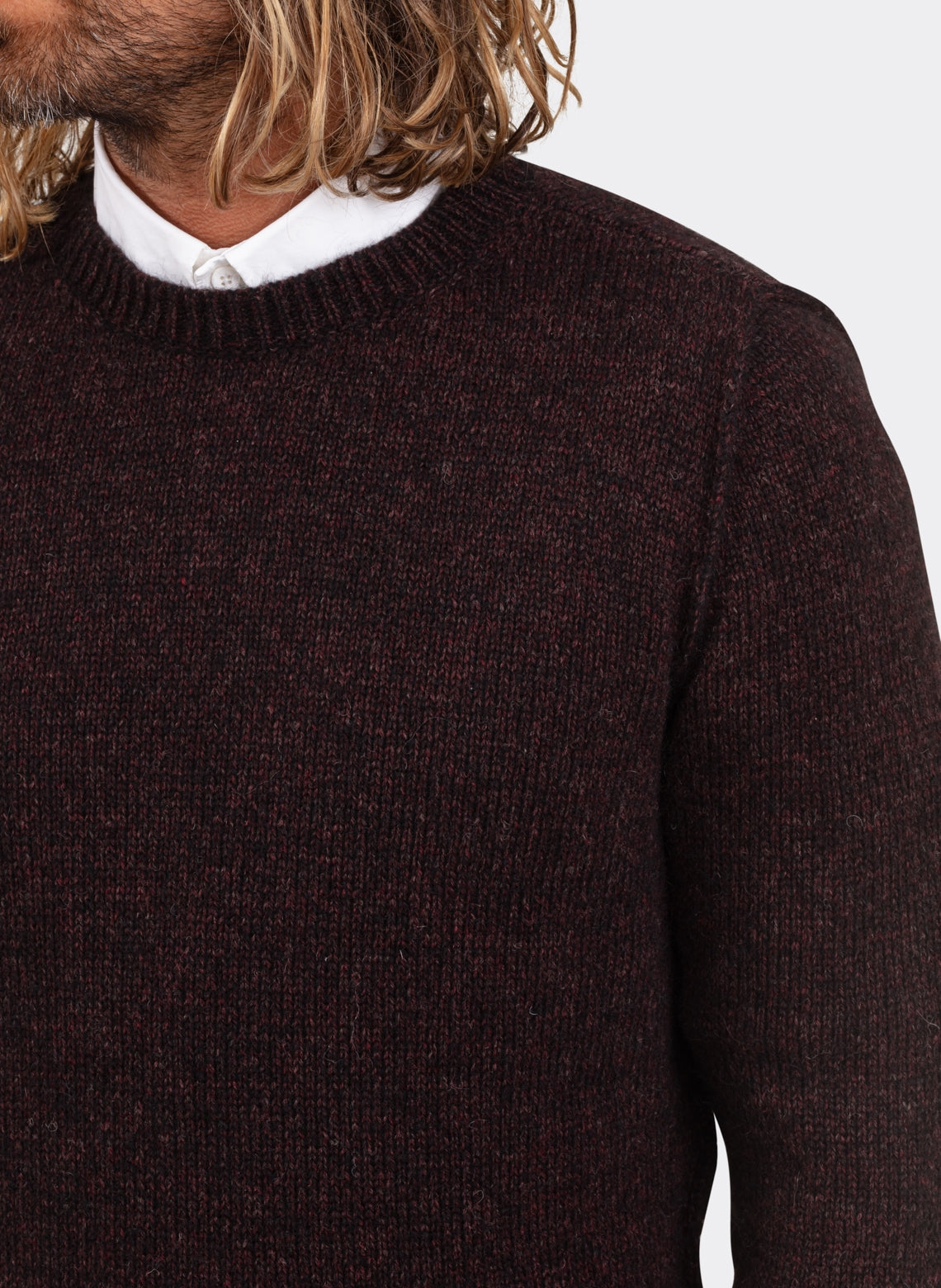 Burgundy Wool and Alpaca Vanized Sweater