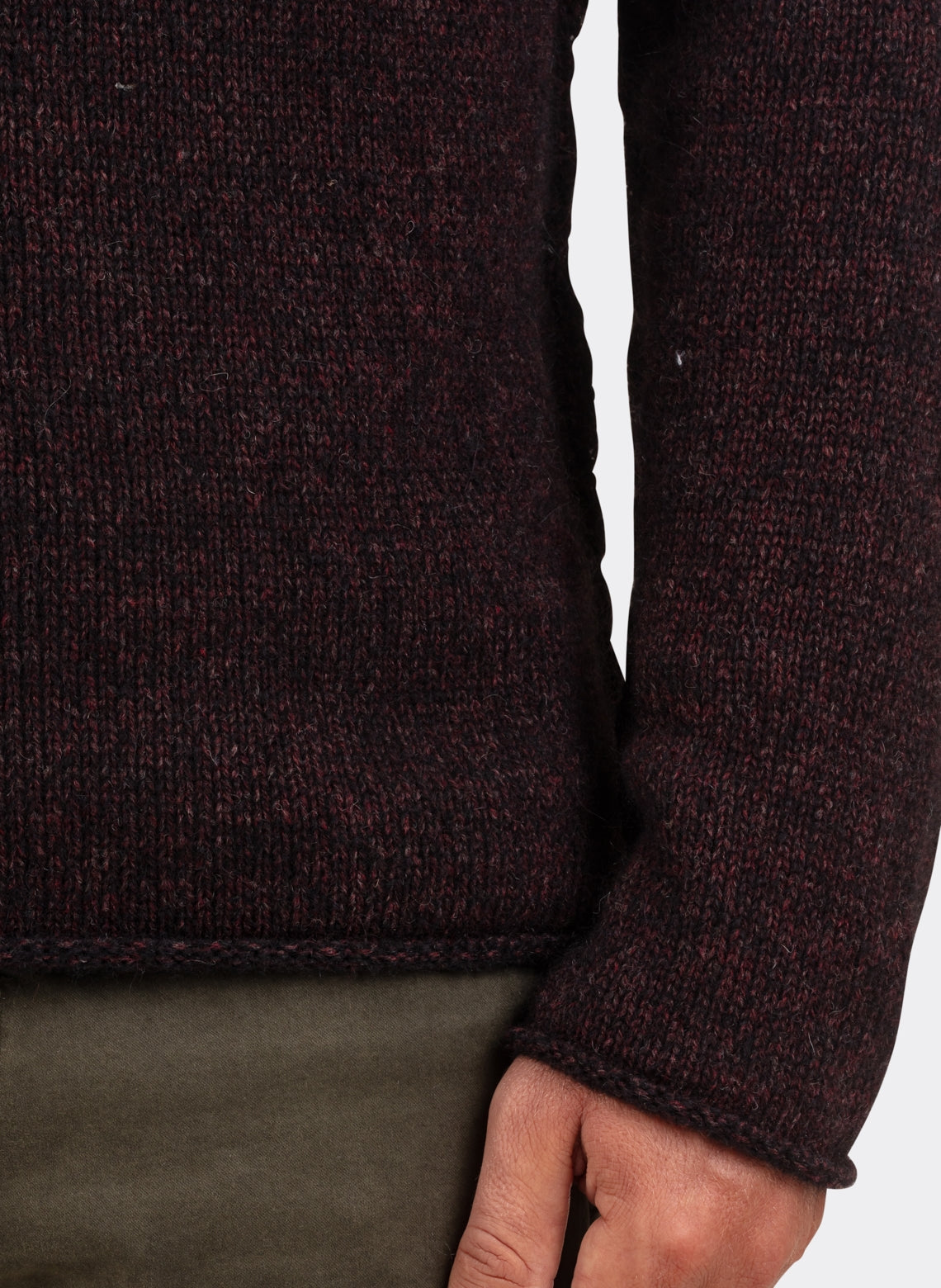 Burgundy Wool and Alpaca Vanized Sweater