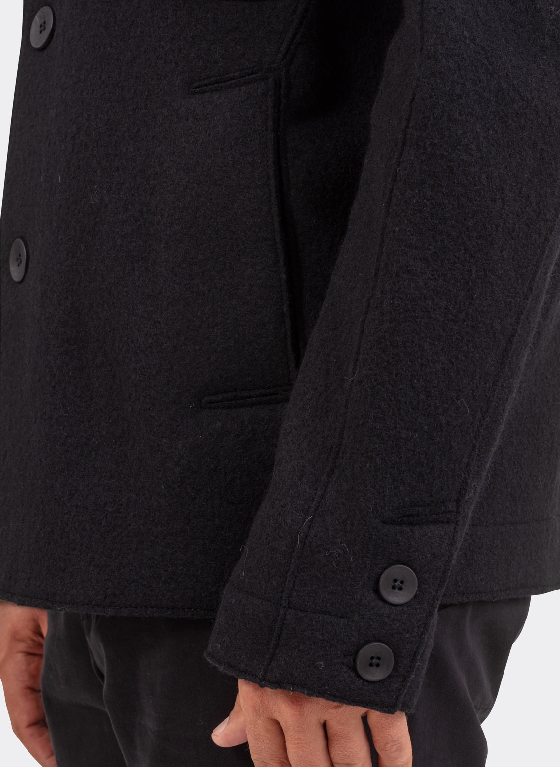 Raw Boiled Wool Peacoat