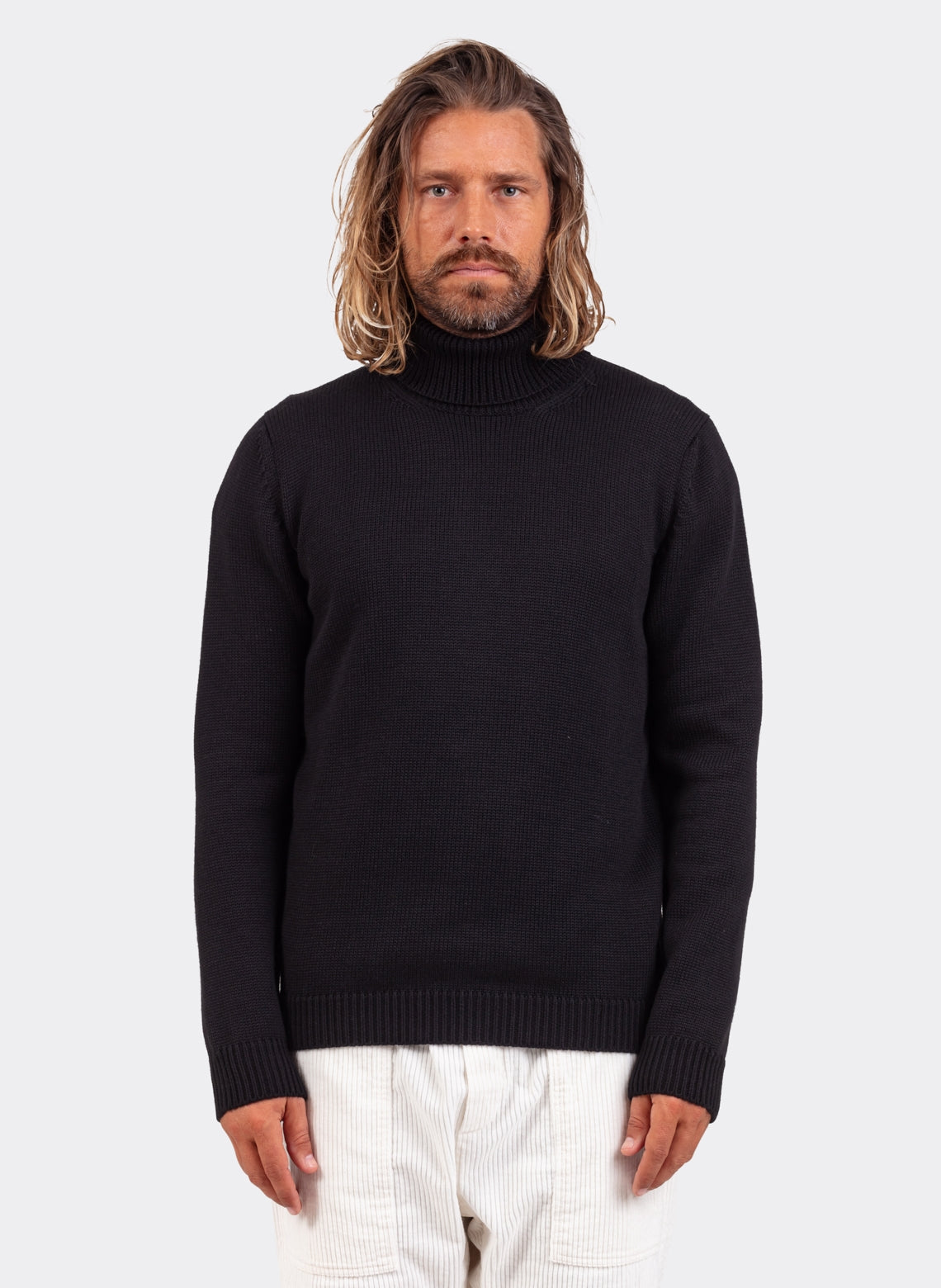 Merino Wool Turtleneck Black