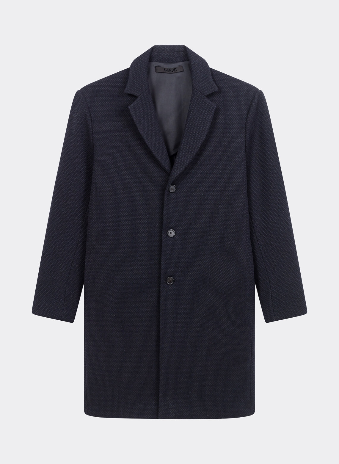 Manteau Laine Vierge Waffle Navy