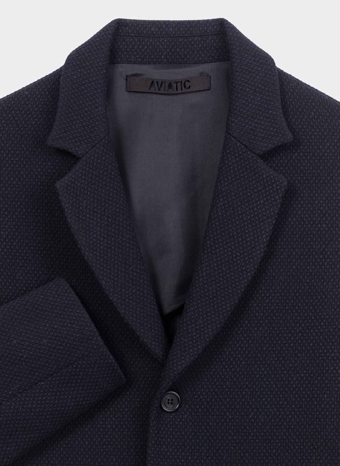 Manteau Laine Vierge Waffle Navy